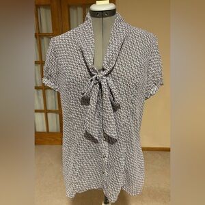 Maurices Black and White Patterned Blouse